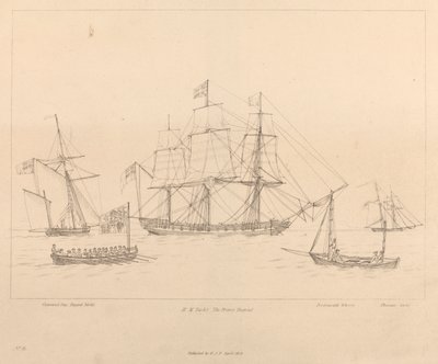 HM Yacht The Prince Regent és a hajója hajója alkotó: Unknown artist