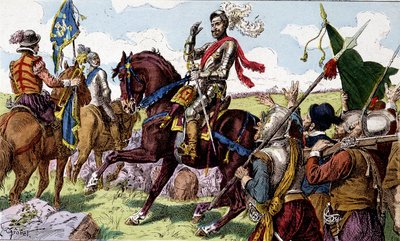 IV. Henrik (1553 - 1610) az ivryi csatában (= Ivry, a normandiai csata) 1590-ben. Gyermekképek a XIX. alkotó: Unknown artist