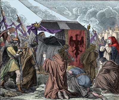 VII. Henriket gyászolja népe - VII. Henrik Luxemburg (kb. 1275-1313), a rómaiak császárának temetése - alkotó: Unknown artist
