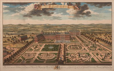 Őfelségei királyi palota Kensingtonban, 1707-1714 körül (nyomtatott) alkotó: Unknown artist