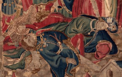 Saint Piat és Saint Eleuthère története, 14. jelenet: A pestisjárvány elpusztítja Tournai városát. Kiskereskedelem. alkotó: Unknown artist