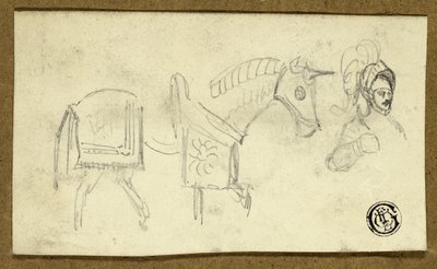 Ló és páncélos ember alkotó: Unknown artist