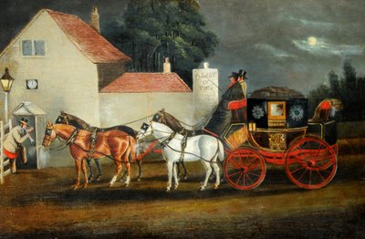 Hull és London Royal Mail Coach, 1860 körül (olaj, vászon) alkotó: Unknown artist