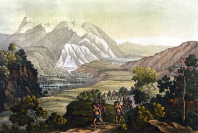 Humboldt és Bonpland hordozószékeken kelnek át Quindiu hegyén. Alexander Von Humboldt Andok-útjáról (Alexandre de Humboldt alkotó: Unknown artist