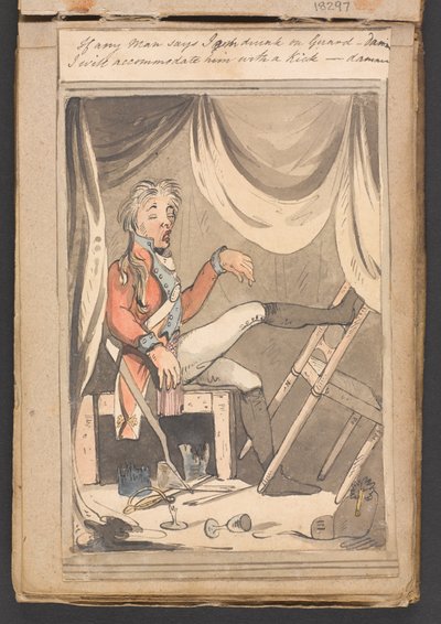 „Ha valaki azt mondja, hogy részeg vagyok az őrségben – a fenébe, egy rúgással elviselem – a fenébe” alkotó: Unknown artist