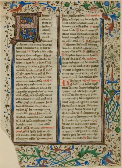 Illuminált "H" kezdőbetű egy zsoltárból vagy breviáriumból alkotó: Unknown artist