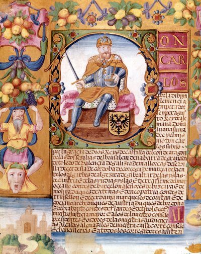 V. Károly császár (1500 - 1558) világító portréja. A „végrehajtó” részlete alkotó: Unknown artist