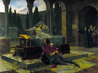 Illusztráció Piotr vagy Pjotr Iljics Csajkovszkij (vagy Csajkovszkij vagy Cajkovszkij vagy Csajkovszkij) „Rómeó és Júlia” című balettjének utolsó jelenetéről alkotó: Unknown artist
