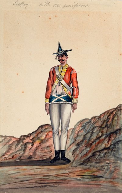 Indiai tiszt, bengáli hadsereg, 1805 körül alkotó: Unknown artist
