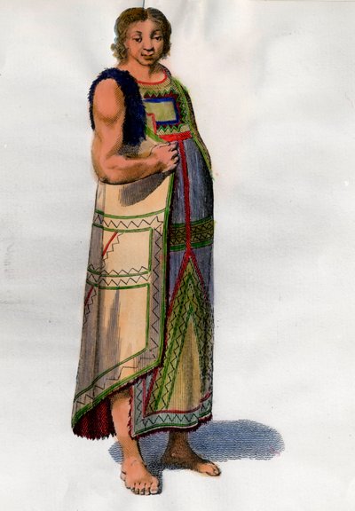 Indiai jelmez Montevideóból, Uruguayból. Litográfia a 18. század végéről. Párizs, díszítőművészet alkotó: Unknown artist