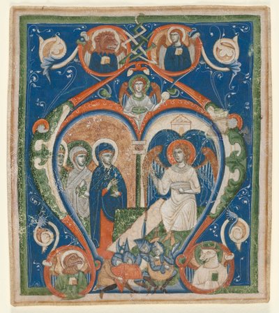 Initial A [ngelus Domini descendit] egy antifóniából: A három Mária a sírnál alkotó: Unknown artist