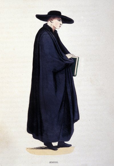jezsuita. Metszet egy vallási rendekről szóló albumból, Párizs alkotó: Unknown artist
