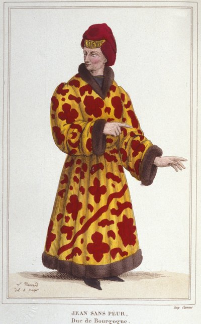 János félelem nélkül (1371-1419), Burgundia hercege. 1830-as metszet alkotó: Unknown artist