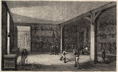 Az Ecole Polytechnique Párizsban 1873-ban - A vívóterem - Metszet 1873-ból a „Le monde illustrious”-ban” alkotó: Unknown artist