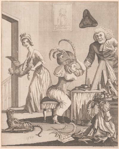 Hölgy estére készül egy bálon alkotó: Unknown artist