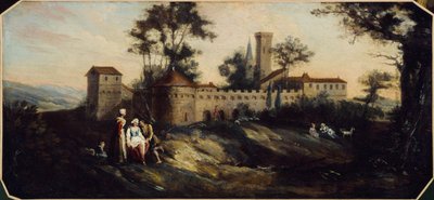 Tájkép erődített várral. 1701 és 1800 között (olaj) alkotó: Unknown artist