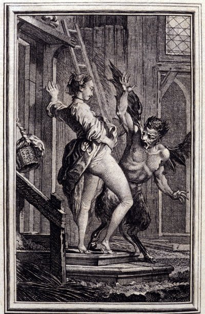 Papefiguiere ördöge – Jean La Fontaine „Mesék és novellák versben” című részében. 1762. alkotó: Charles Eisen