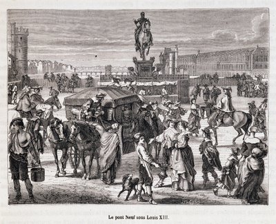 Le Pont Neuf XIII. Lajos alatt - Metszet a 19. századról alkotó: Unknown artist