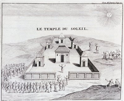 A Nap temploma – Don Georges Juan és Don Antoine de Ulloa „"Dél-Amerika történelmi utazása a spanyol király parancsára" című könyvében, T.II, szerk. Jombert, Királyi Könyvtár, Párizs alkotó: Unknown artist