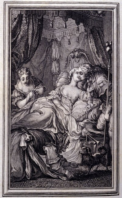 A kis kutya, aki pénzt és köveket lövell – Jean La Fontaine „Mesék és novellák versben” című művében. 1762. alkotó: Unknown artist