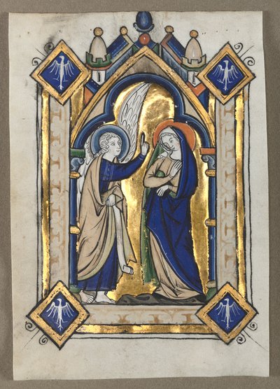 Zsoltárból kivágott levél: Angyali üdvözlet alkotó: Unknown artist