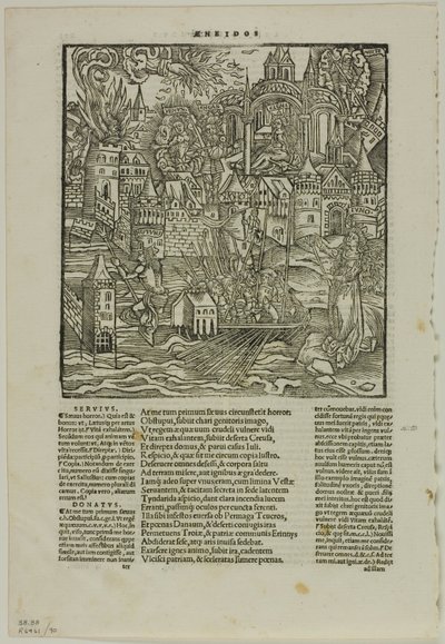 Levél Virgilius operájából (a strasbourgi Vergilius nyomán, 1502), 90. tábla a XVI. századi könyvek fametszeteiből alkotó: Unknown artist