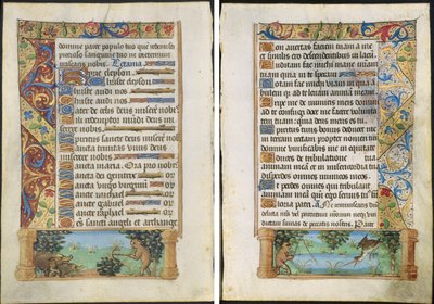 Levél az órák könyvéből: majomvadászat vaddisznókra (recto) és majomhalászat (verso) alkotó: Unknown artist