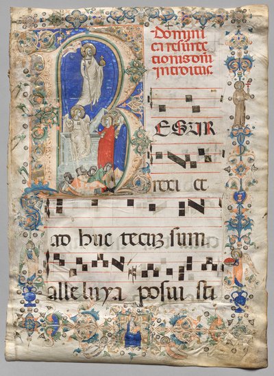 Levél egy fokozatostól: Historiated Initial R: The Resurrection (recto) alkotó: Unknown artist