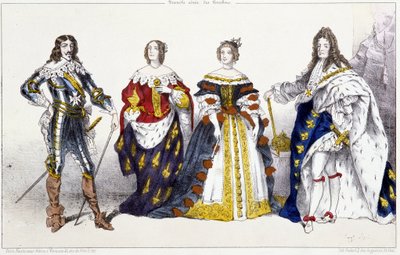 Les Bourbons: XIII. Lajos (1601-1643) és Ausztriai Anna (1601-1666), Marie Therese Osztrák (vagy Spanyolország) (1638-1683) és XIV. Lajos (1638-1715) – Franciaország királyaitól és királynőitől kivont lemez nyomtatványokban, Párizs, szerk. Gyors alkotó: Unknown artist