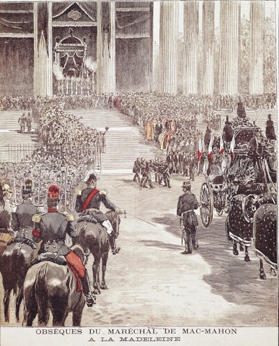 Patrice de Mac Mahon (vagy Mac-Mahon) marsall (1808-1893) temetése a párizsi Madeleine-templomban 1893.10.22-én, 19. századi illusztráció alkotó: Unknown artist