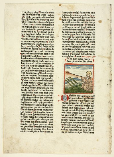 Szent Pirminius élete Heiligenlebenből, Winterteil (A szentek élete, tél), 1. tábla a 15. századi könyvek fametszeteiből alkotó: Unknown artist
