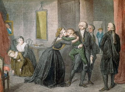 XVII. Lajos július 3-án elvált édesanyjától, Marie Antoinette-től alkotó: Unknown artist