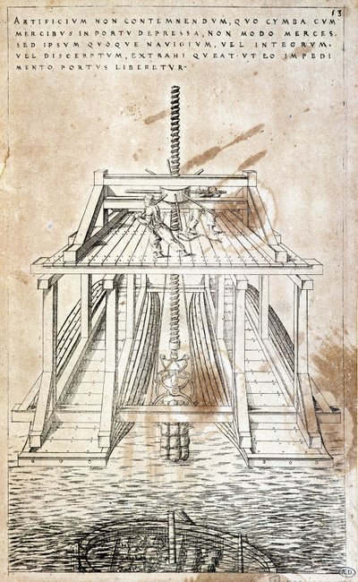 Gép áruk kiemelésére a roncsból alkotó: Unknown artist