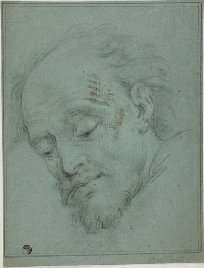 Férfi fej néz lefelé alkotó: Unknown artist