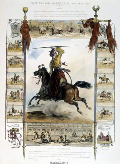Mameluck (keleti lovaglás) – Charles Aubry „Az ókori és újkori lovaglás festői történetében” alkotó: Unknown artist
