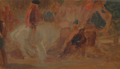 Férfi fehér lovon alkotó: Unknown artist