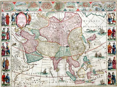 Ázsia térképe a Bleau Atlasból alkotó: Unknown artist