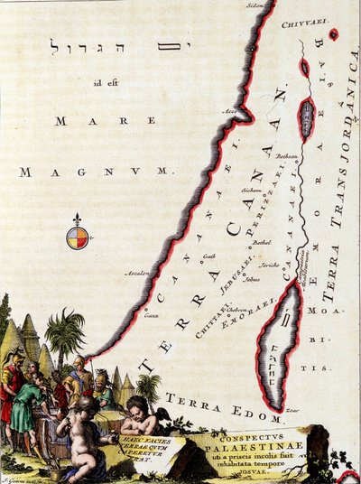 Hadrian Relandi Kánaán térképe - Palesztinában alkotó: Unknown artist