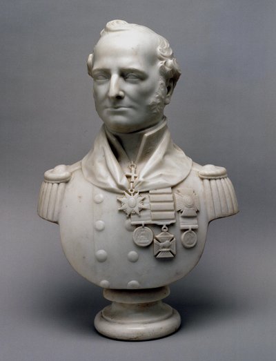 Sir Charles Philip Belson vezérőrnagy, KCB márvány portré mellszobra alkotó: Unknown artist