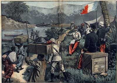 Marchand misszió Afrikában (1896-1899): az expedíció 1898-ban birtokba veszi a Felső-Nílust. A „le Faidherbe” demontálható gőz elindítása a M