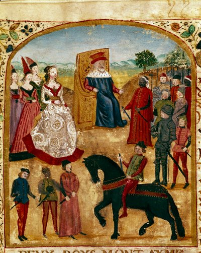 Yorki Margit (vagy Margaret Plantagenet vagy burgundi vagy angliai Margaret) (1446-1503) találkozik férjével, Valois Burgundia Károlyval, aki Temerary Károlyként ismert, Burgundia hercege Damme-ba 1468.03.07. Nagy Sándoré alkotó: Unknown artist