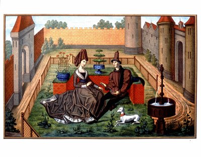 Maulgis és a gyönyörű Oriande (udvarias szerelmi jelenet), középkor alkotó: Unknown artist