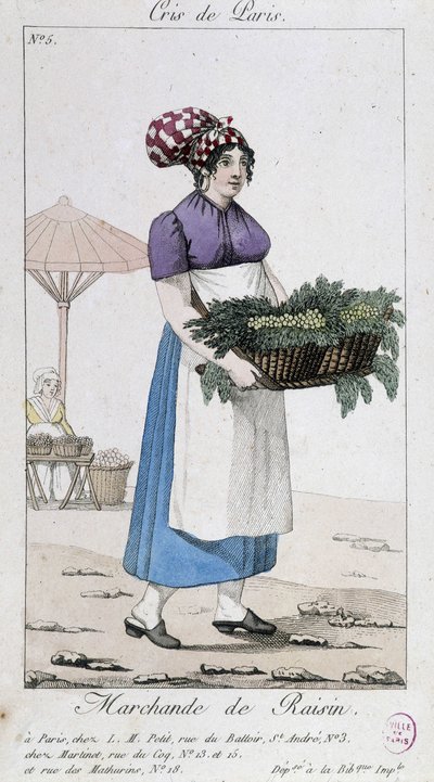Szőlőkereskedő – a „” Cris de Paris”-ban” alkotó: Unknown artist