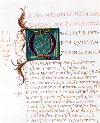 Ovidius metamorfózisai. 15. századi kézirat. Comunale biblioteca de Rimini alkotó: Unknown artist