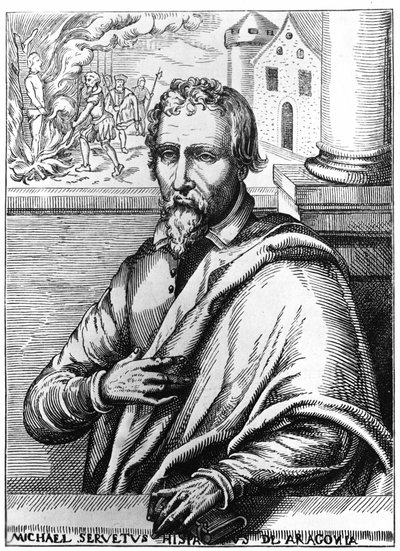 Michel Servet (Michel de Villanueva) (1511-1553), spanyol orvos és teológus. Metszés alkotó: Unknown artist