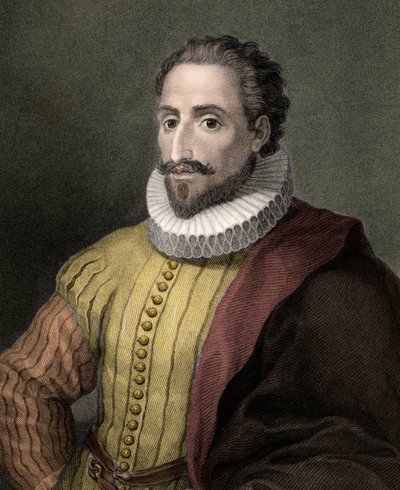 Miguel de Cervantes Saavedra 1547-1616 - metszet - XIX. alkotó: Unknown artist