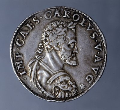 V. Károly császár (1500-1558) nevére és képére verett pénzverde. alkotó: Unknown artist