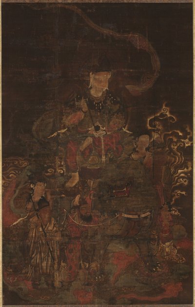Monju lovagló oroszlán kísérőkkel alkotó: Unknown artist
