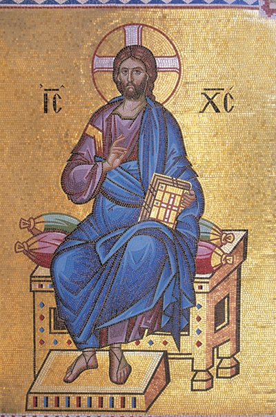 Krisztust a trónon ábrázoló mozaik alkotó: Unknown artist
