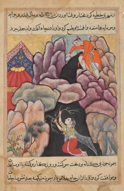 Mukhtar a gödörbe dobja feleségét, Maimunát, de ő megmenti magát a Tuti-namától (Papagáj meséi): Huszonötödik éjszaka alkotó: Unknown artist